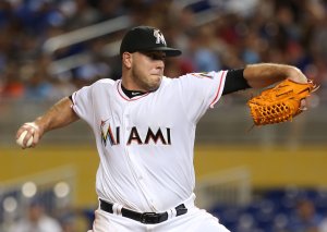 Pitcher Jose Fernandez #16 of the Miami Marlins throws against the Los Angeles Dodgers at Marlin Park on Sept. 9, 2016, in Miami, Florida. (Credit: Marc Serota/Getty Images)