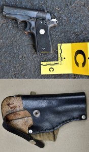 A gun and holster police say were recovered from the scene are shown in an image released Sept. 24, 2016, by the Charlotte-Mecklenburg Police Department.