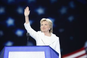 Hillary Clinton speaks at the 2016 Democratic National Convention. (Credit: CNN)