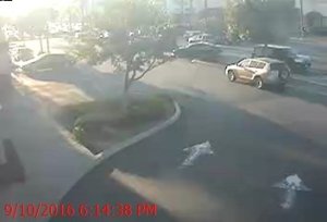 Long Beach police released this image of a light colored SUV, likely a Toyota Rav-4, suspected in the hit-and-run of pedestrian Maria Mendoza on Sept. 10, 2016.
