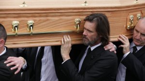 Jim Carrey attends The Funeral of Cathriona White on October 10, 2015 in Cappawhite, Tipperary, Ireland. (Credit: Debbie Hickey/Getty Images)