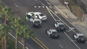 A police chase resulted in a fatal crash in Long Beach on Sept. 20, 2016. (Credit: KTLA)