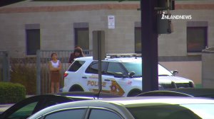 Police respond to Rancho Cucamonga High after a stabbing on campus on Sept. 21, 2016. (Credit: InlandNews)