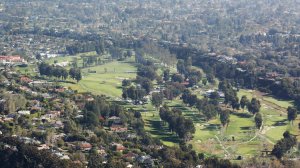 An aerial view taken from the MetLife blimp on Feb. 19, 2016, shows the Riviera Country Club. (Credit: Luis Sinco / Los Angeles Times)