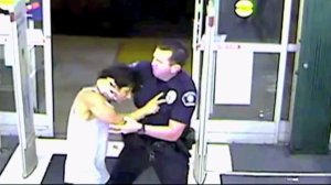 Surveillance video shows the arrest of a man at a CVS store in Murrieta on Sept. 6, 2016.