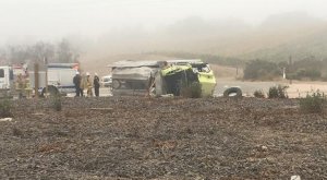 A Ventura County firefighter was killed in a rollover crash in Lompoc on Sept. 21, 2016. (Credit: KEYT) 