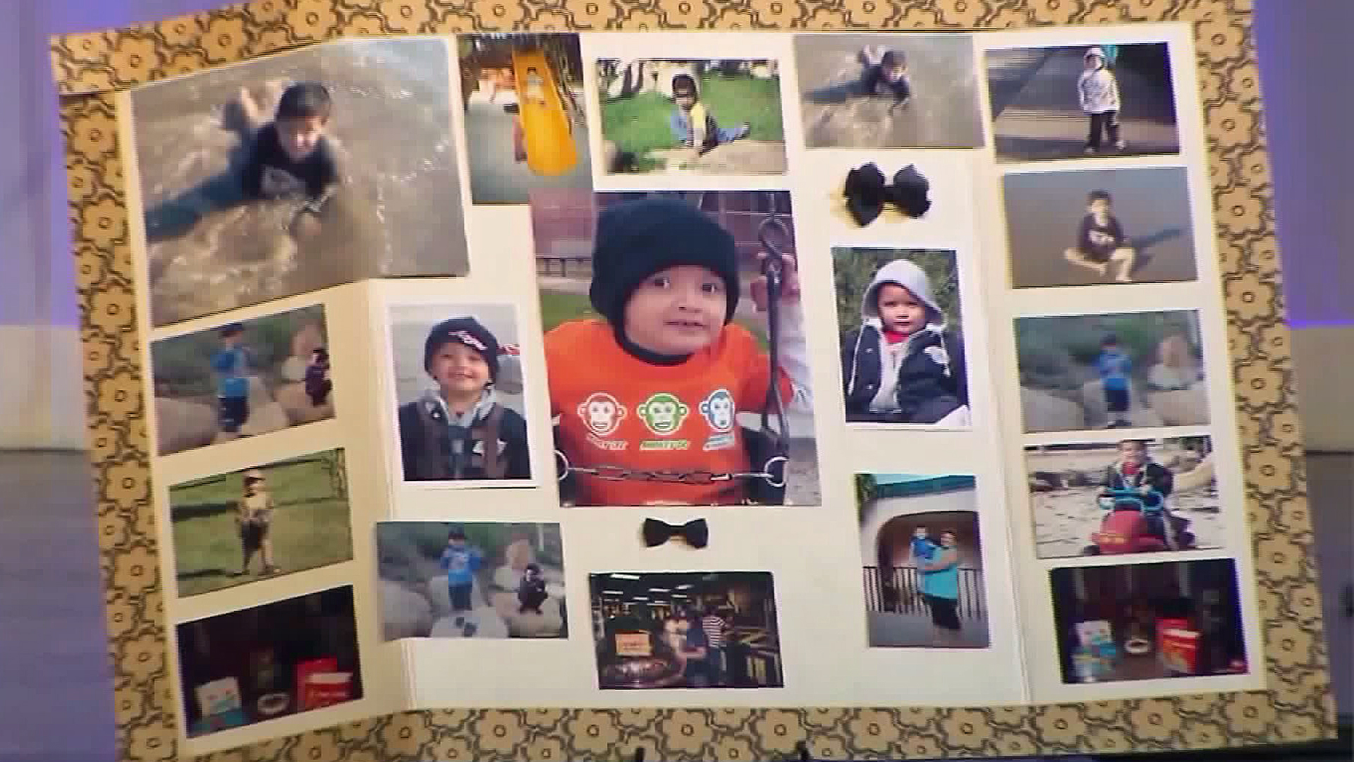 Pictures of Yonatan are scene at a memorial held for him on Sept. 14, 2016. (Credit: KTLA)