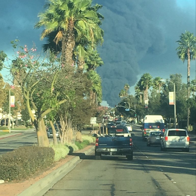 Another KTLA viewer sent in this view from Montclair of a fire burning in Ontario.