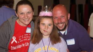 Bethany is shown in a photo provided to CNN by her father. She's seen with her parents, Wendy Feucht and Paul Thompson, at the Relay for Life.