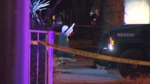 A man surrendered to police after being barricaded inside a Burbank home. (Credit: KTLA)