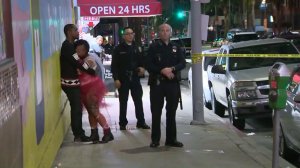 A man was killed when a deadly fight broke out in Hollywood on Oct. 30, 2016. (Credit: KTLA)