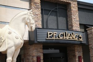 A statue of a horse stands at the entrance to a P.F. Chang's restaurant on August 4, 2014 in Schaumburg, Illinois. (Credit: Scott Olson/Getty Images)