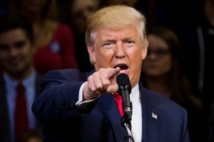 Republican presidential nominee Donald Trump speaks during a rally at Mohegan Sun Arena in Wilkes-Barre, Pennsylvania on October 10, 2016. (Credit: DOMINICK REUTER/AFP/Getty Images)