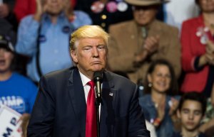 Donald Trump speaks to a crowd of attendees at U.S. Bank Arena on Oct. 13, 2016, in Cincinnati, Ohio. (Credit: Ty Wright/Getty Images)