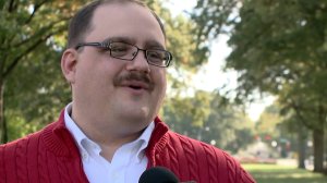 Ken Bone is interviewed Oct. 13, 2016, in the St. Louis area the day after his debate appearance went viral. (Credit: KTVI)