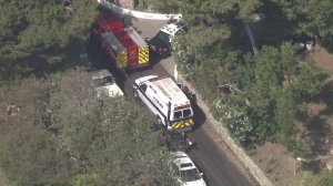 One man was shot, and another man was stabbed, outside a home in Malibu on Oct. 14, 2016. (Credit: KTLA)
