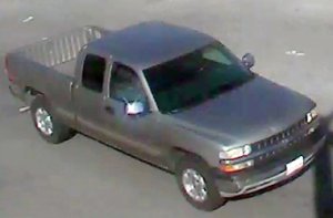 The suspect's truck is shown in an image released by the Moreno Valley Police on Oct. 18, 2016.