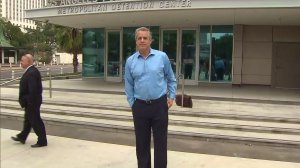 James Otis stands outside the Metropolitan Detention Center in downtown L.A. after being released Oct. 27, 2016. (Credit: KTLA)