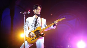 Prince performs on Oct. 11, 2009, at the Grand Palais in Paris. (Credit: BERTRAND GUAY/AFP/Getty Images)