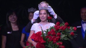 Victoria Cecilia Castellanos is crowned 2017 Rose Queen on Oct. 20, 2016. (Credit: KTLA)