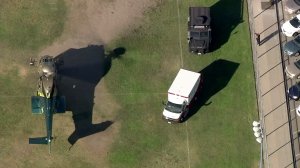 Multiple emergency vehicles were at the scene near a shooting in Azusa on Nov. 8, 2016. (Credit: KTLA)