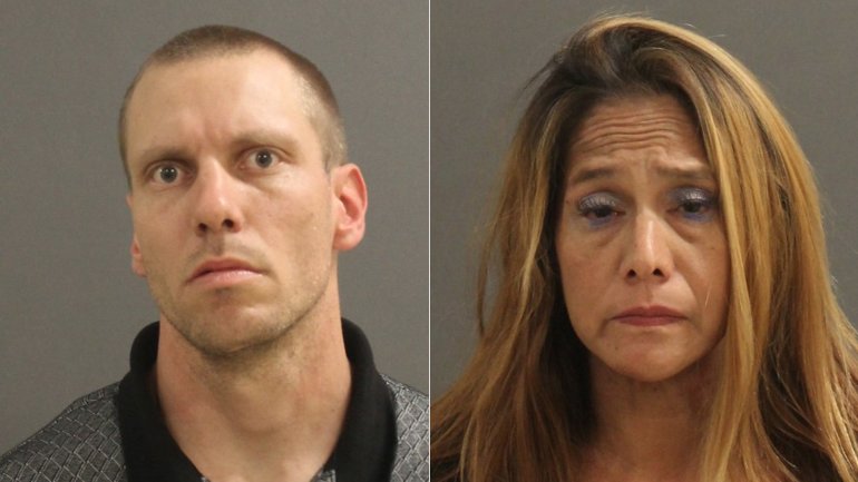 Brian James Alexander, left, and Melissa Marie Goehring, right, are seen in booking photos released by the Buena Park Police Department on Nov. 22, 2016.