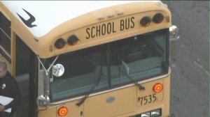 A bullet hit a school bus in South Los Angeles on Nov. 3, 2016. (Credit: KTLA)