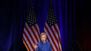 Hillary Clinton delivers remarks while being honored during the Children's Defense Fund's Beat the Odds Celebration at the Newseum on November 16, 2016 in Washington, DC. It was her first appearance following the election. (Credit: Chip Somodevilla/Getty Images)