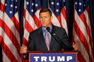 Retired United States Army lieutenant general Michael T. Flynn introduces Republican Presidential nominee Donald Trump before he delivered a speech at The Union League of Philadelphia on Sept. 7, 2016 in Philadelphia, Pennsylvania. (Credit: Mark Makela/Getty Images)