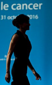 Queen Letizia of Spain leaves after her speech during the World Cancer Congress in Paris on Oct. 31, 2016. (Credit: MICHEL EULER/AFP/Getty Images)