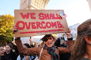 Hundreds of anti-Donald Trump protesters hold a demonstration in Washington Square Park as New Yorkers react to the election of Donald Trump as president on Nov. 11, 2016. (Credit: Spencer Platt/Getty Images)