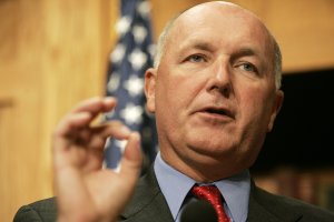 Pete Hoekstra, chairman of the House Intelligence Committee, speaks during a news conference at the U.S. Capitol September 20, 2006 in Washington, DC. (Credit: Win McNamee/Getty Images)