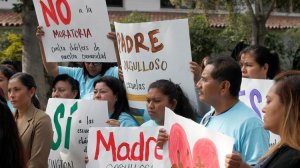 Charter school supporters take part last month in a rally at Huntington Park City Hall to protest a local moratorium on new charter schools. The moratorium is now the subject of a lawsuit. (Credit: Allen J. Schaben/Los Angeles Times)