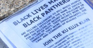 Fliers such as these have been posted across an Alabama town, apparently by the KKK, encouraging people to vote. (Credit: WHNT)