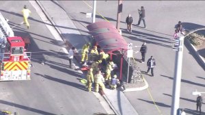 Authorities responded to the scene of a fatal crash in Monterey Park on Nov. 18, 2016. (Credit: KTLA)