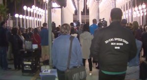 A vigil was held for Nancy Paulikas on Nov. 17, 2016 at LACMA, where she was last seen before vanishing on Oct. 16. (Credit: KTLA) 