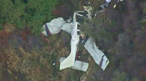 Wreckage from a plane was discovered near Upland on Nov. 22, 2016. (Credit: KTLA)