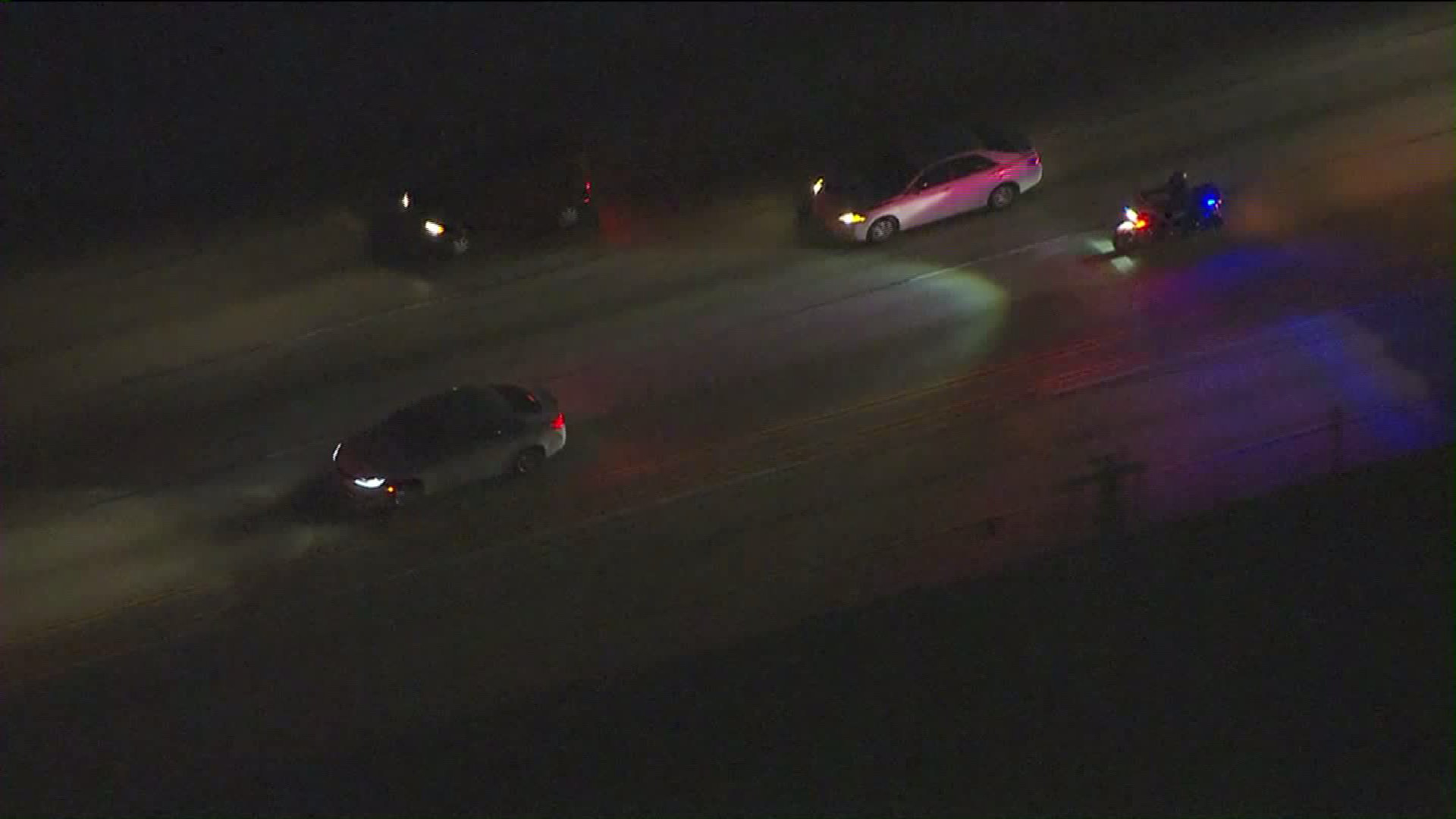 Authorities pursued a vehicle in South Los Angeles on Nov. 15, 2016. (Credit: KTLA)