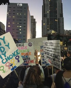 Americans gathered in downtown Miami on Nov. 11, 2016 to protest against Donald Trump as president-elect.