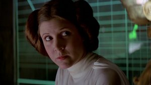 Carrie Fisher appears as Princess Leia in the 1977 film “Star Wars: Episode IV - A New Hope.” (Credit: Lucasfilm)