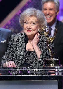 Actress Betty White accepts Daytime Emmy Lifetime Achievement Award onstage during The 42nd Annual Daytime Emmy Awards at Warner Bros. Studios on April 26, 2015 in Burbank. (Credit: Jesse Grant / Getty Images for NATAS)