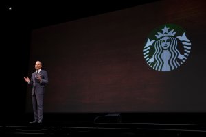 Starbucks CEO Howard Schultz speaks during during the Starbucks annual shareholders meeting on March 23, 2016, in Seattle, Washington. (Credit: Stephen Brashear/Getty Images)
