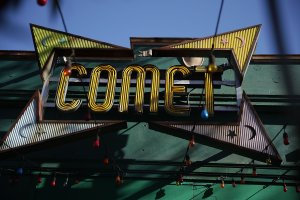 Comet Ping Pong in Washington, D.C., pizzeria is seen Dec. 5, 2016, a day after a man was arrested for walking into the pizzeria and discharging a rifle, claiming he was "self-investigating" an online conspiracy theory about a pedophilia ring being run by high-ranking Democrats. (Credit: Alex Wong/Getty Images)