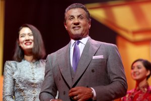 Sylvester Stallone accepts the Lifetime Achievement Award onstage during the 21st Annual Huading Global Film Awards at The Theatre at Ace Hotel on Dec. 15, 2016, in Los Angeles. (Credit: Christopher Polk/Getty Images)