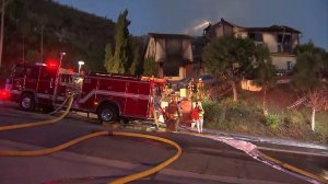 A Glendale home was destroyed in a fire on Dec. 19, 2016. (Credit: KTLA)