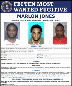 The FBI's flier for Marlon Jones' addition on Dec. 1, 2016, to the "Ten Most Wanted Fugitives" list.