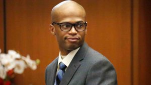 Ezeoma Chigozie Obioha appears in a Los Angeles courtroom during closing arguments in his murder trial. He was convicted of fatally shooting Carrie Jean Melvin in Hollywood on July 5, 2015. (Credit: Al Seib / Los Angeles Times)