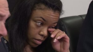 Tiffany Lopez addressed her allegations after filing a sexual abuse lawsuit against Dr. Larry Nassar and Michigan State University on Dec. 21, 2016. (Credit: KTLA)