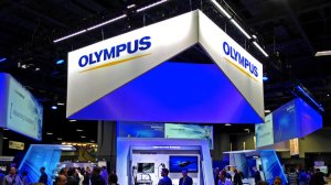 The showcase for Olympus products on the exhibit floor at the Digestive Disease Week conference in Washington, D.C. (Credit: Chad Terhune/Los Angeles Times)