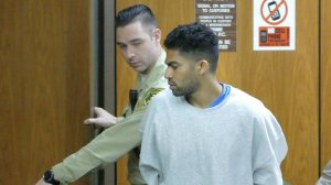 Jackie Jerome Rogers enters Inglewood Superior Court for his initial hearing on Dec. 22, 2016. (Credit: Brad Graverson / pool via Los Angeles Times)